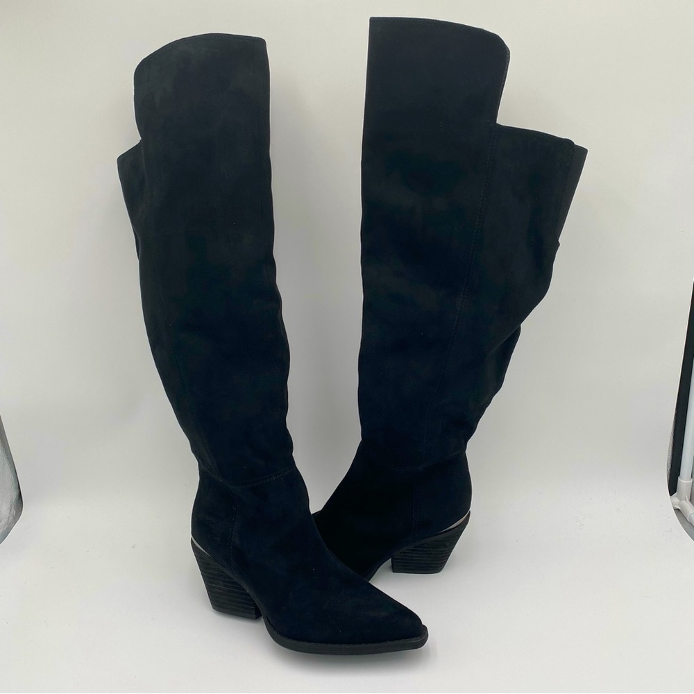 Zodiac Women Suede Over The Knee High Heeled‎ Boots Shoes Black Size 6.5 (NWOT)